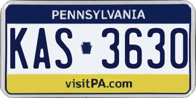 PA license plate KAS3630