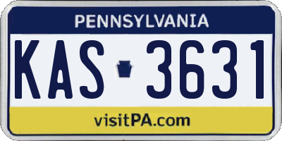 PA license plate KAS3631
