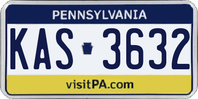 PA license plate KAS3632