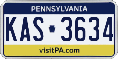 PA license plate KAS3634