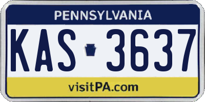PA license plate KAS3637