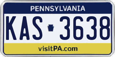 PA license plate KAS3638