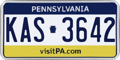 PA license plate KAS3642