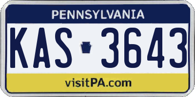 PA license plate KAS3643