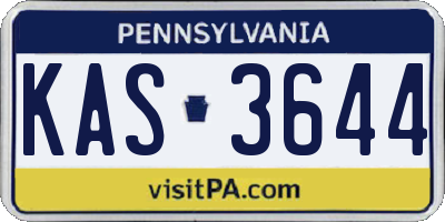 PA license plate KAS3644