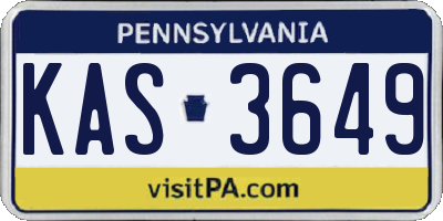 PA license plate KAS3649