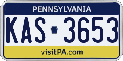 PA license plate KAS3653