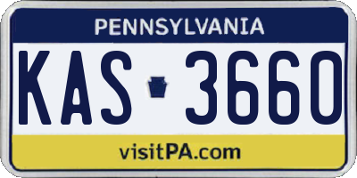 PA license plate KAS3660