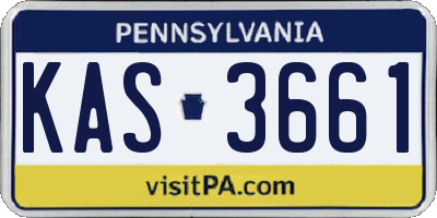 PA license plate KAS3661