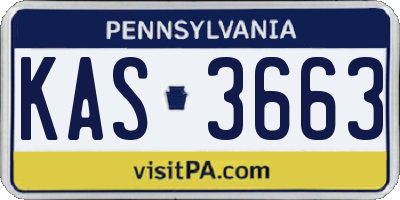 PA license plate KAS3663