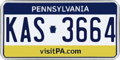 PA license plate KAS3664
