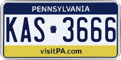PA license plate KAS3666