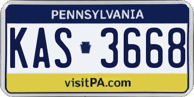 PA license plate KAS3668