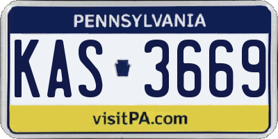 PA license plate KAS3669