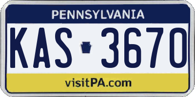 PA license plate KAS3670