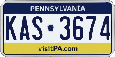 PA license plate KAS3674