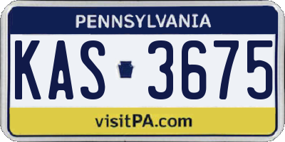 PA license plate KAS3675