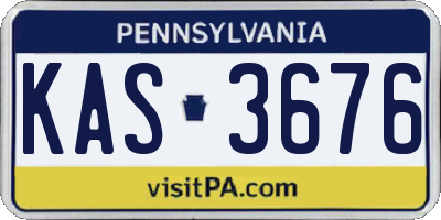 PA license plate KAS3676