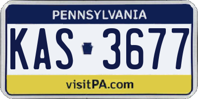 PA license plate KAS3677
