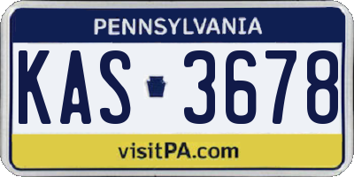 PA license plate KAS3678