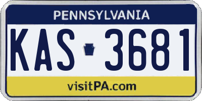 PA license plate KAS3681