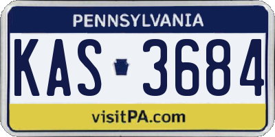 PA license plate KAS3684