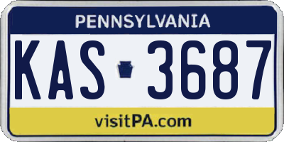 PA license plate KAS3687