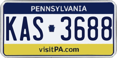 PA license plate KAS3688