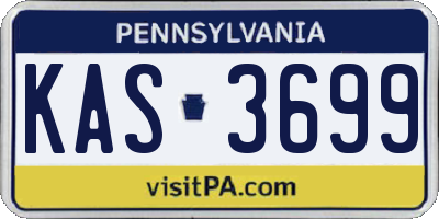 PA license plate KAS3699