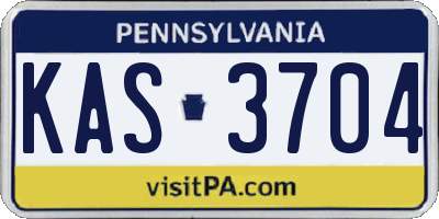 PA license plate KAS3704