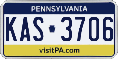 PA license plate KAS3706