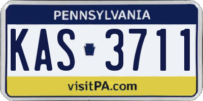 PA license plate KAS3711