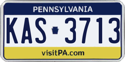PA license plate KAS3713