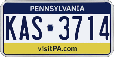 PA license plate KAS3714