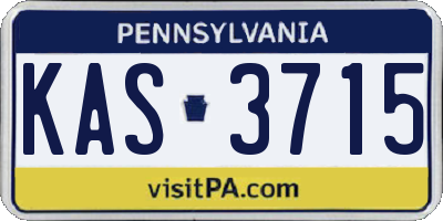 PA license plate KAS3715