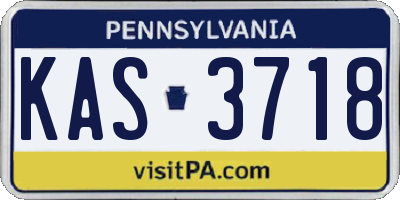 PA license plate KAS3718