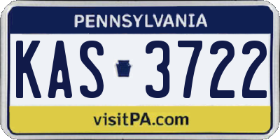 PA license plate KAS3722
