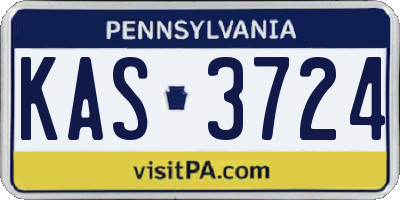 PA license plate KAS3724