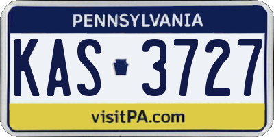 PA license plate KAS3727