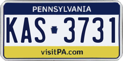 PA license plate KAS3731