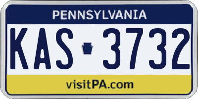 PA license plate KAS3732