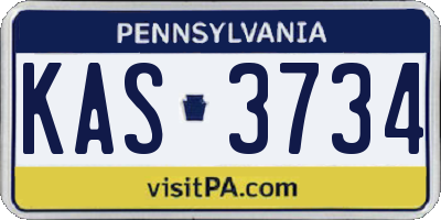 PA license plate KAS3734