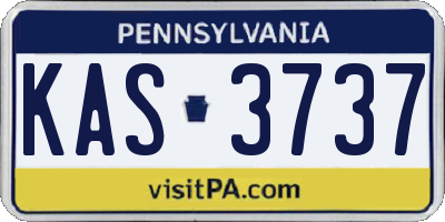 PA license plate KAS3737