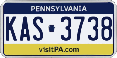 PA license plate KAS3738