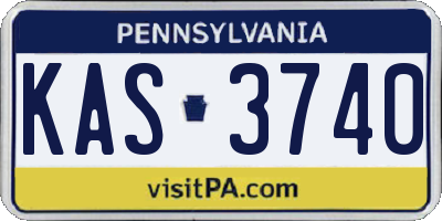 PA license plate KAS3740