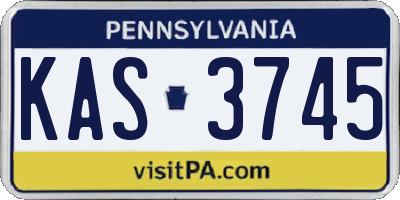 PA license plate KAS3745