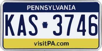 PA license plate KAS3746
