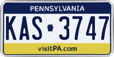 PA license plate KAS3747