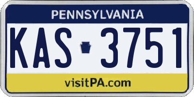 PA license plate KAS3751