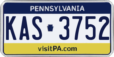 PA license plate KAS3752